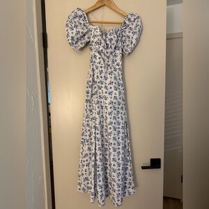 Tallulah Blue and White Midi Dress